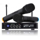 Universal LCD Dual Channel 2 Mic Professional Handheld UHF KTV Karaoke Wireless Microphone