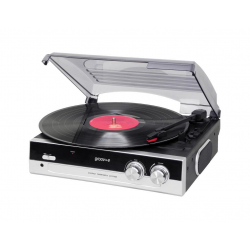 Groov-E GVTT01BK Vintage Vinyl Record Player With Built-In Speakers - Black