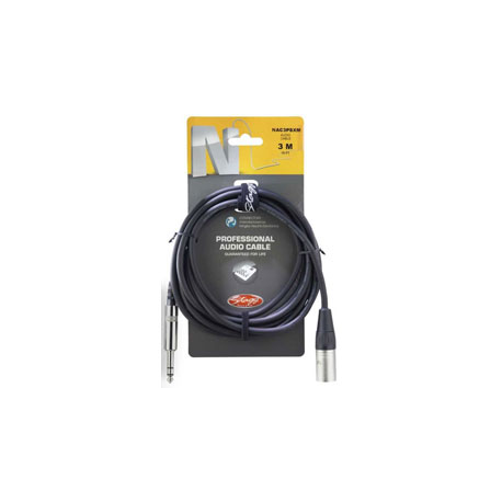 Stagg N-Series Pro Audio Cable - Stereo Phone Plug - Male XLR - 3m