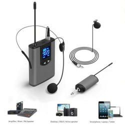 UHF Wireless Lavalier Lapel Microphone MIC System Headset Receiver Transmitter